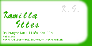 kamilla illes business card